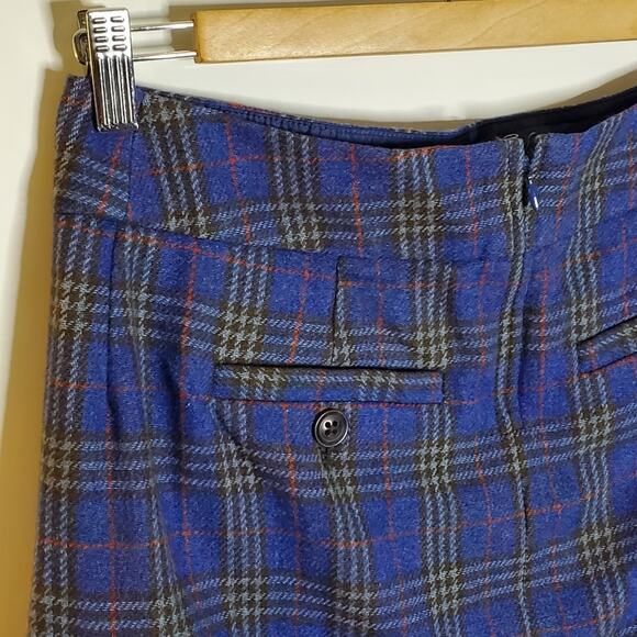 Gap purple wool blend satin lined short plaid skirt Size 1 Excellent condition - Picture 6 of 8